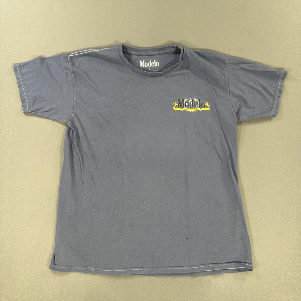 Modelo Cerveza Shirt Mens Large Blue Fighting Spirit Lion Graphic Beer Tee
